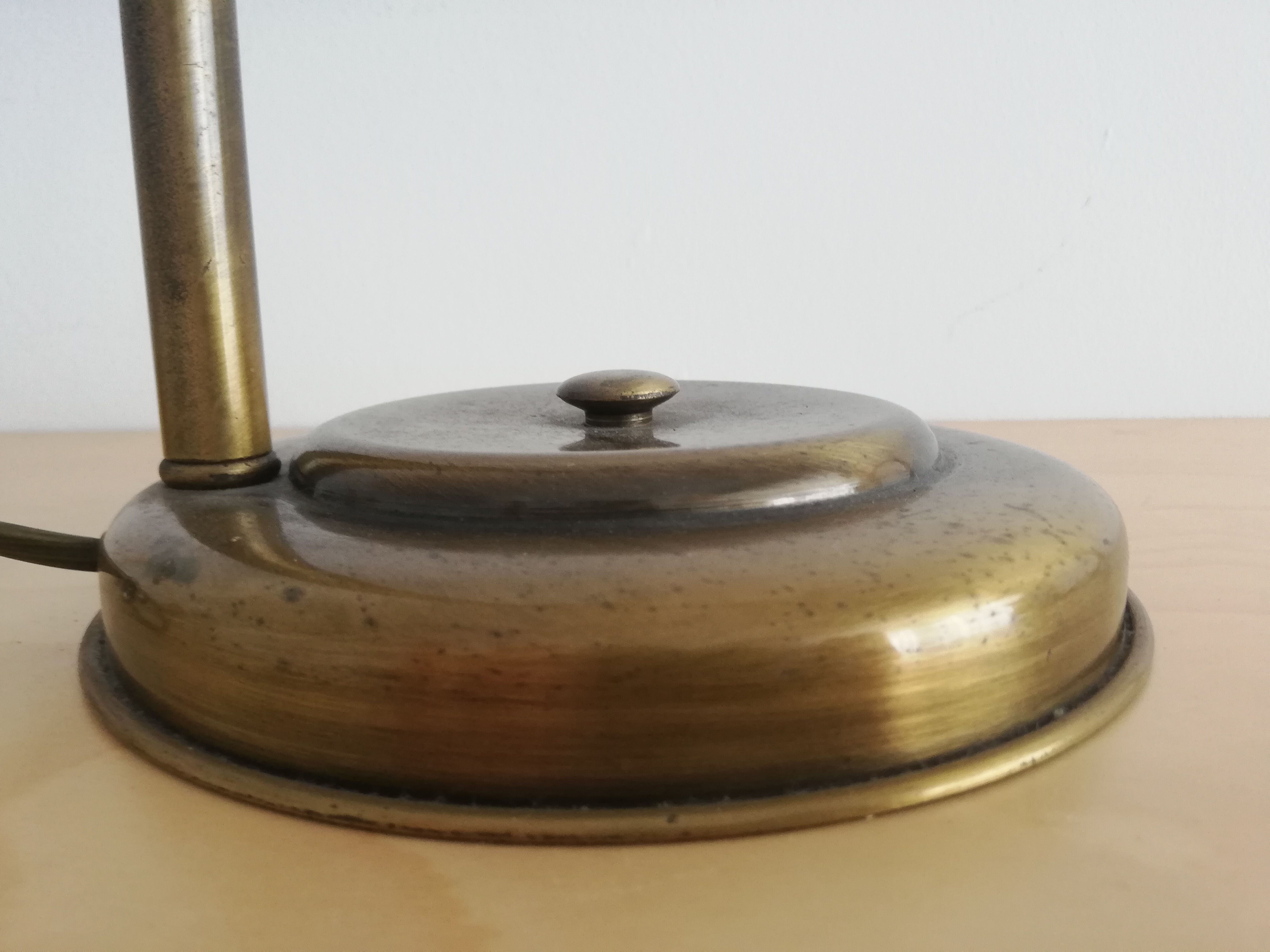 1960s brass and glass table lamp vintage