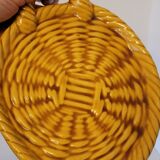 Coupelle serviteur ou dessous de bouteille en céramique décor tressé