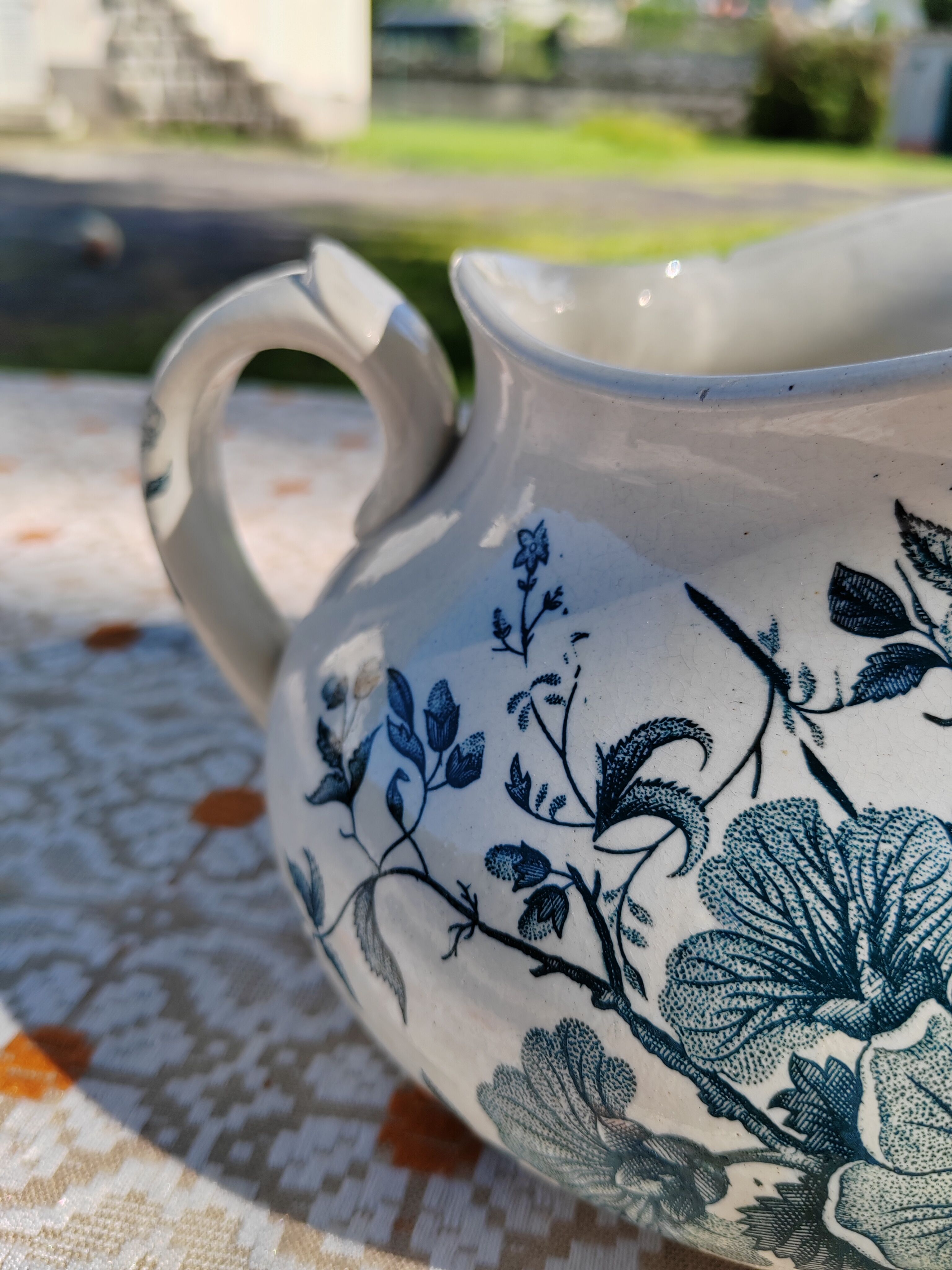 Bathroom pitcher blue floral decoration - Tierra del Fuego de Grigny