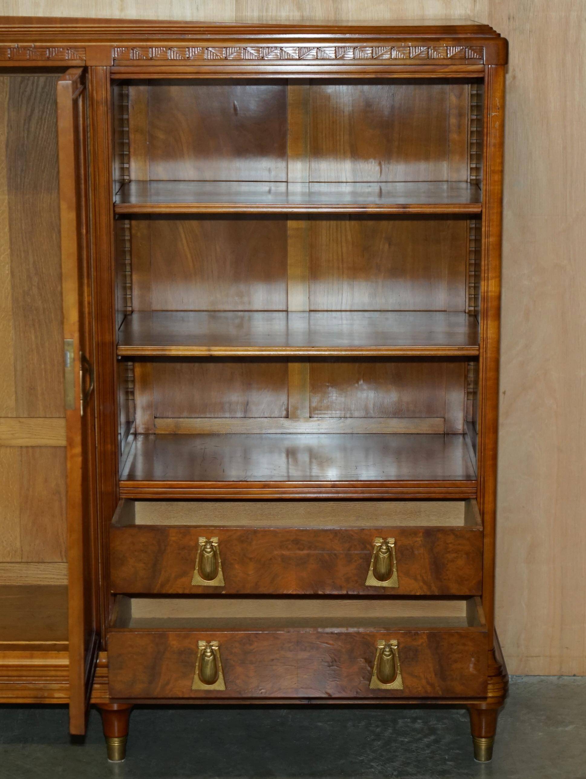 Art Nouveau library in burr walnut by Léon Jallot