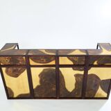Large oxidized and patinated brass bar by Isabelle and Richard Faure 1970