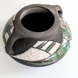 Vintage Ceramic Vase | Raku Glazing | Bohemian Eclectic