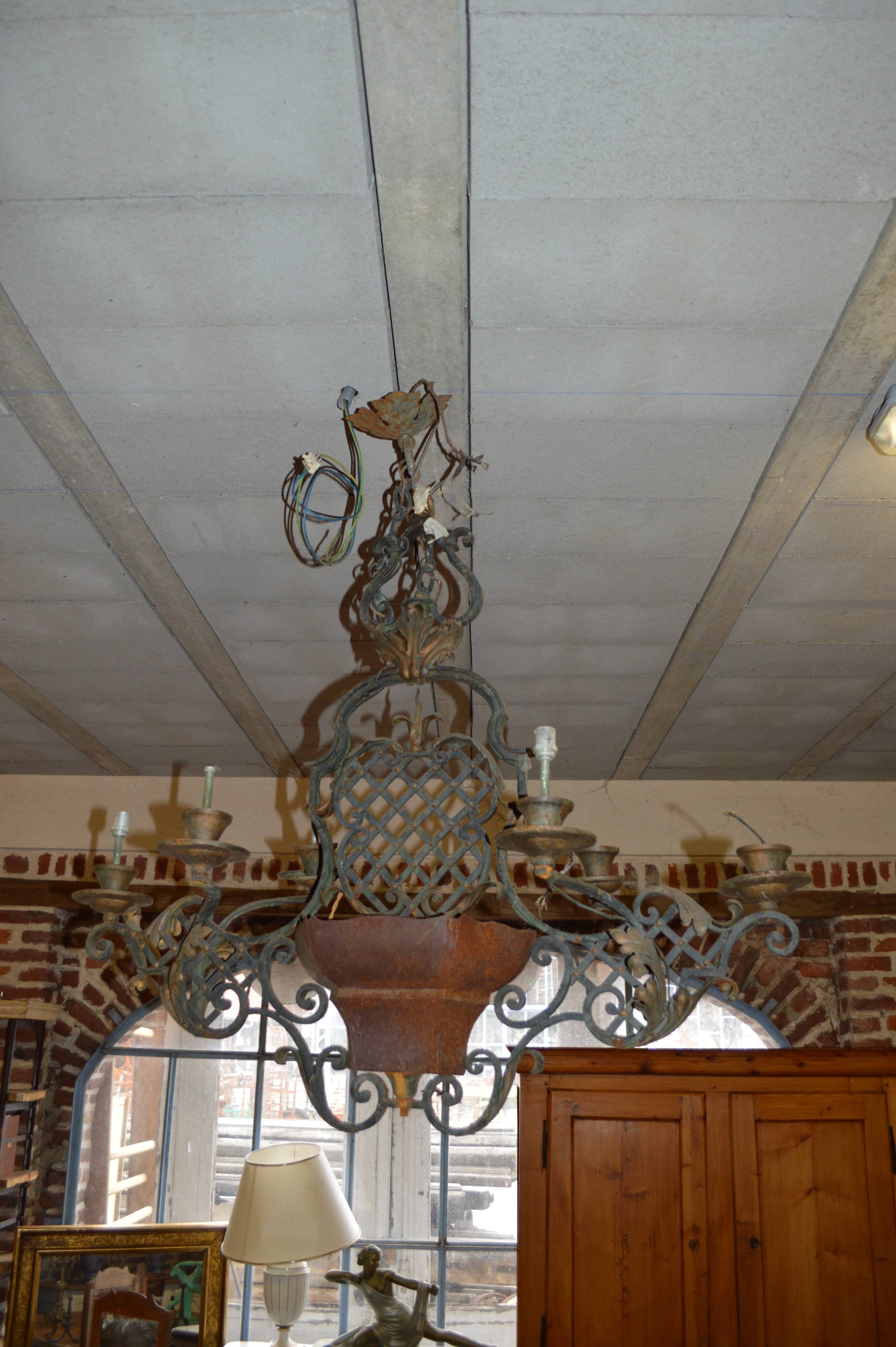 Wrought iron chandelier