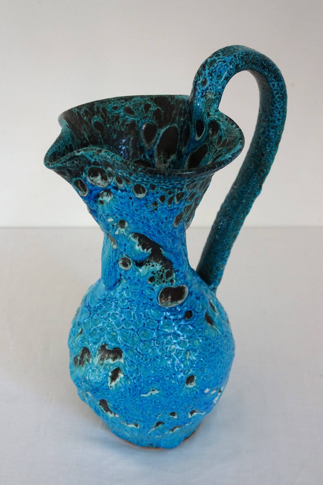 Fat lava vase by Charles Cart in turquoise blue 1960