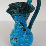 Vase fat lava  de charles cart en bleu turquoise 1960