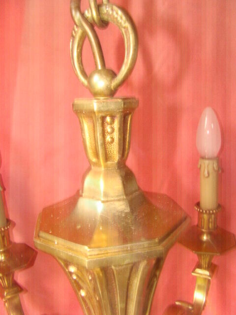solid bronze chandelier with 5 light arms