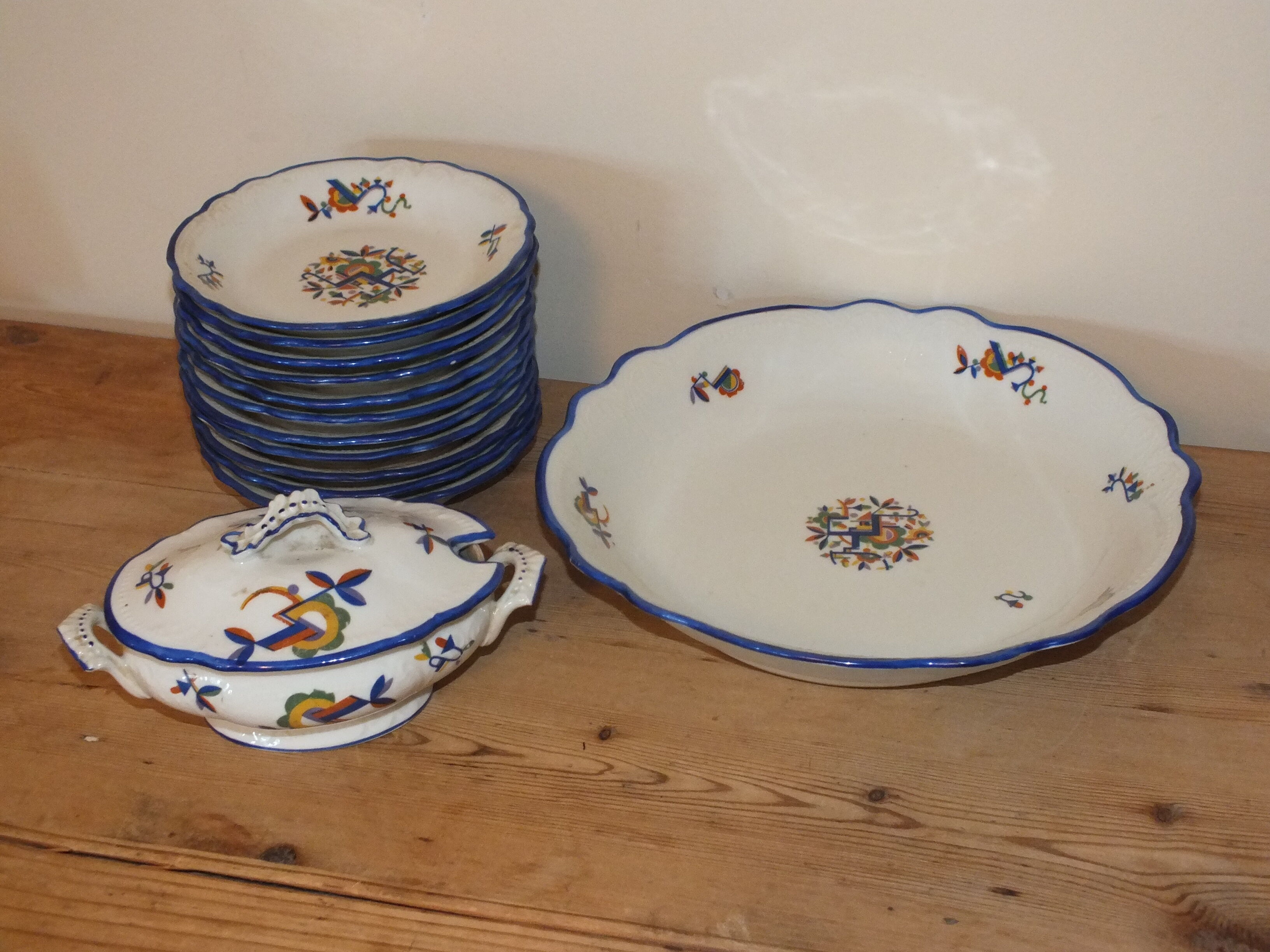 Art Deco dessert service in Limoges Astral porcelain