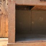 Patinated raw wood countertop