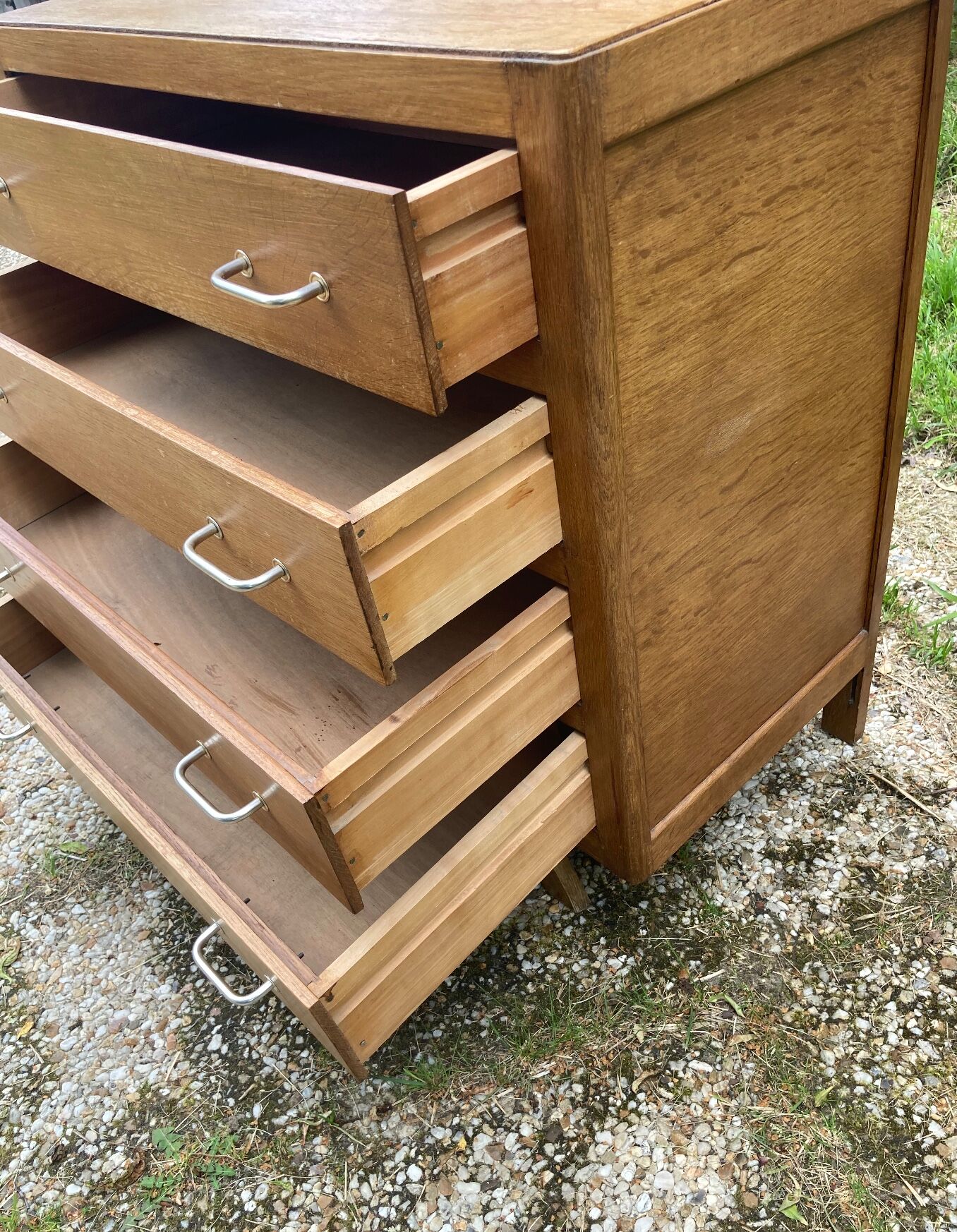Vintage chest of drawers compass feet