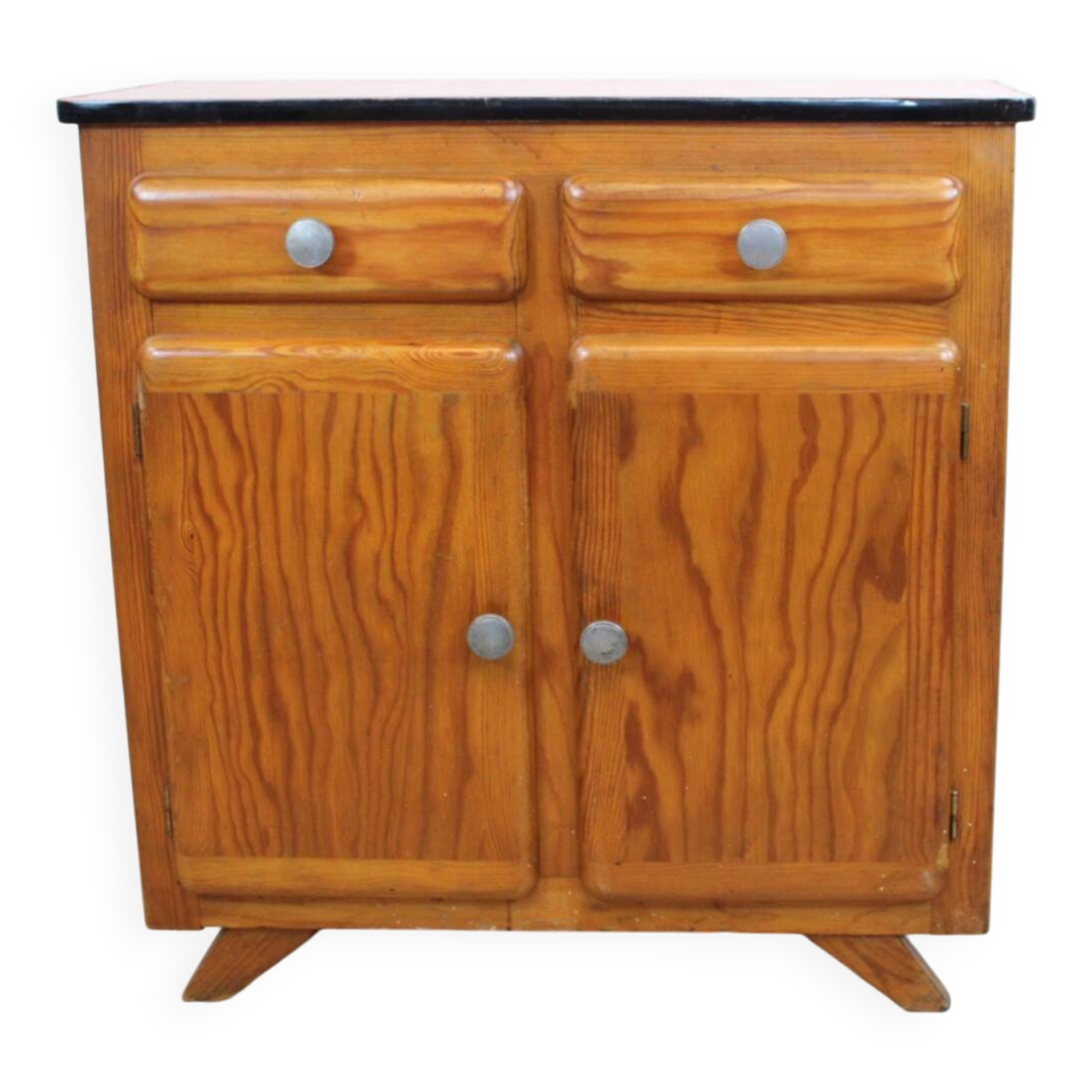 Vintage Mado commode in terracotta and light oak, 1960s.