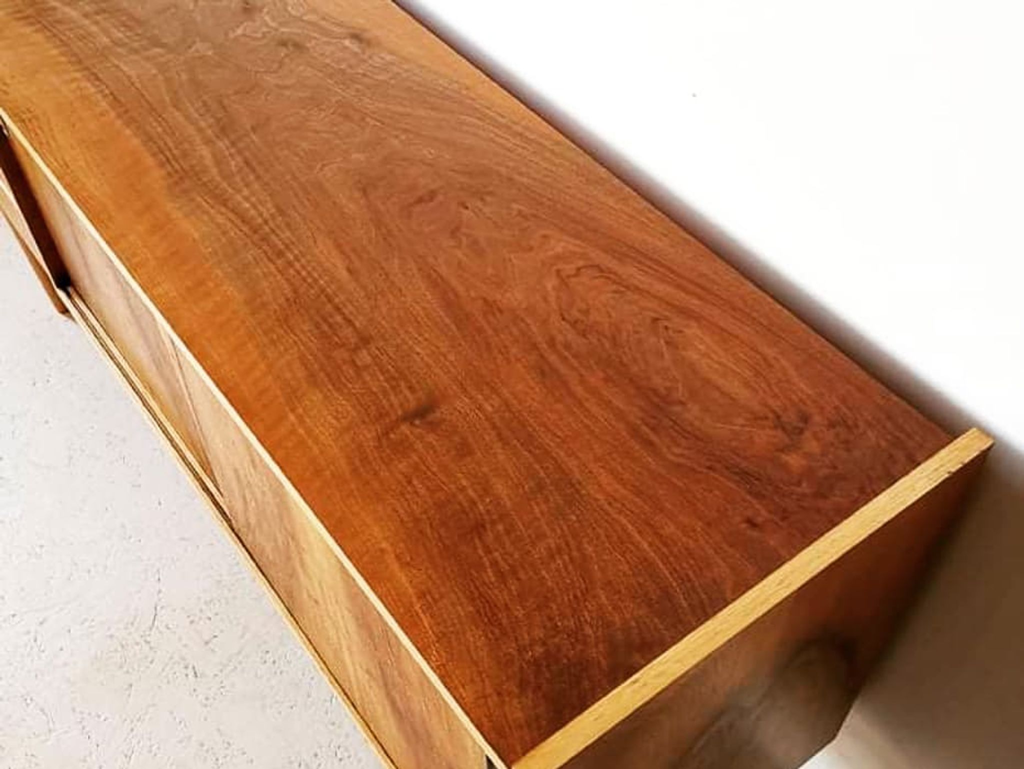 Walnut veneer row edition Bytomskie Zaklady, Polish Mid-Century 1960s