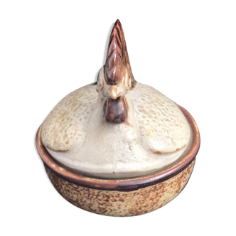 Ceramic box hen with lid figurine danish chicken