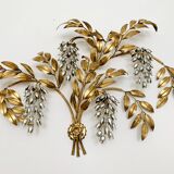 Grande applique murale Hollywood Regency en forme de feuille de palmier par Hans Kögl