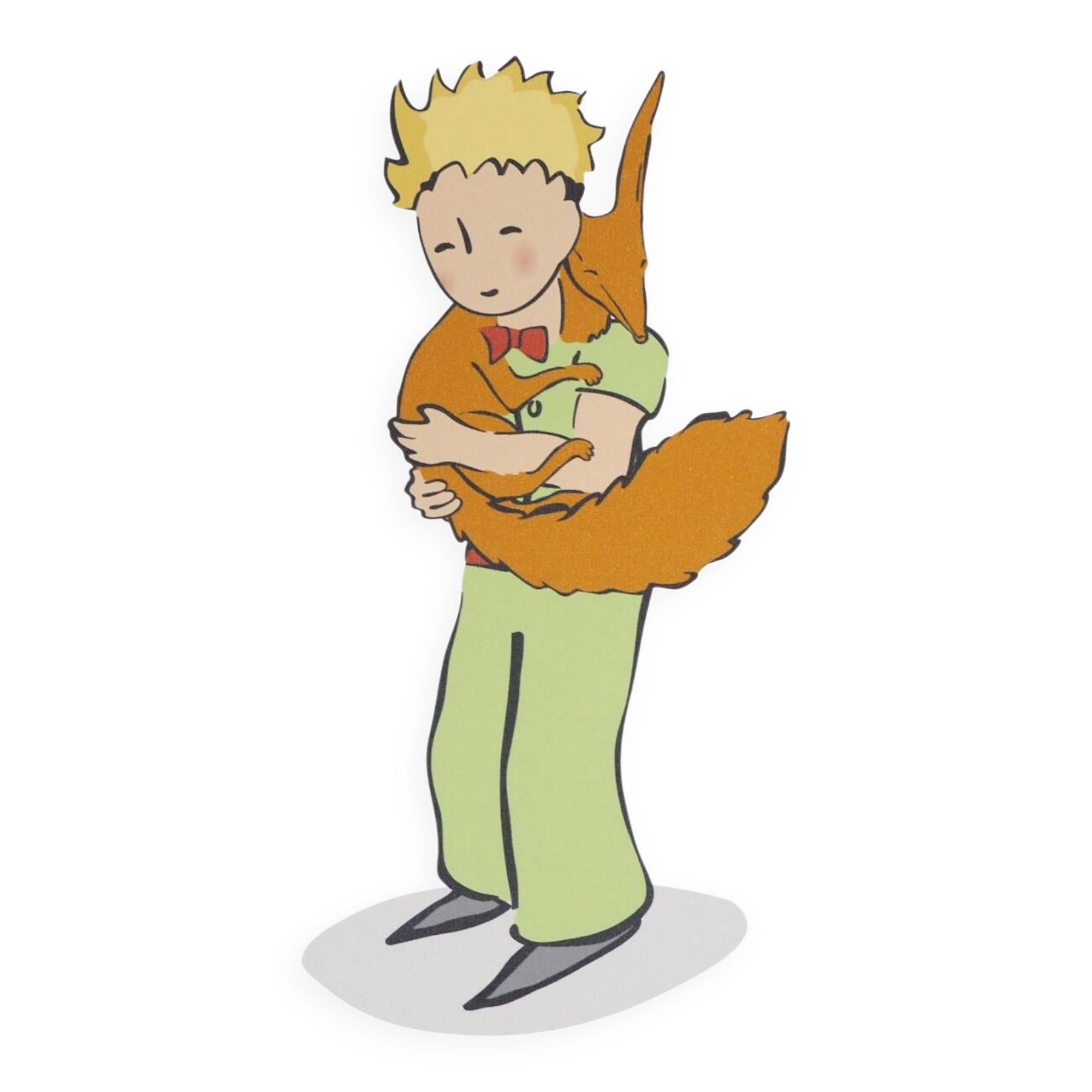 Antoine de Saint-Exupéry: The Little Prince cuddles the Fox - Lithograph