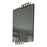 Mid-Century Brass Smoked Grey Mirror, Italian Design Manufactured by Moderni