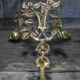 Pair of bronze and gold metal floral wall sconces, flower wall lamp.