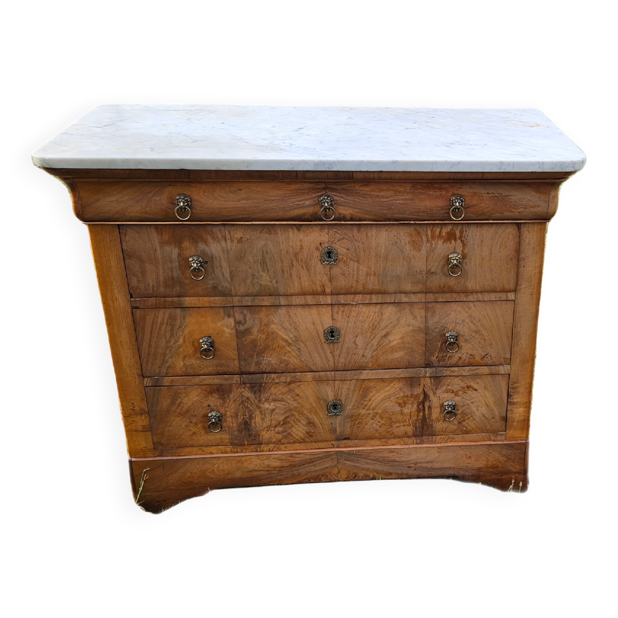 5-drawer chest of drawers with white marble top