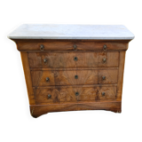 5-drawer chest of drawers with white marble top