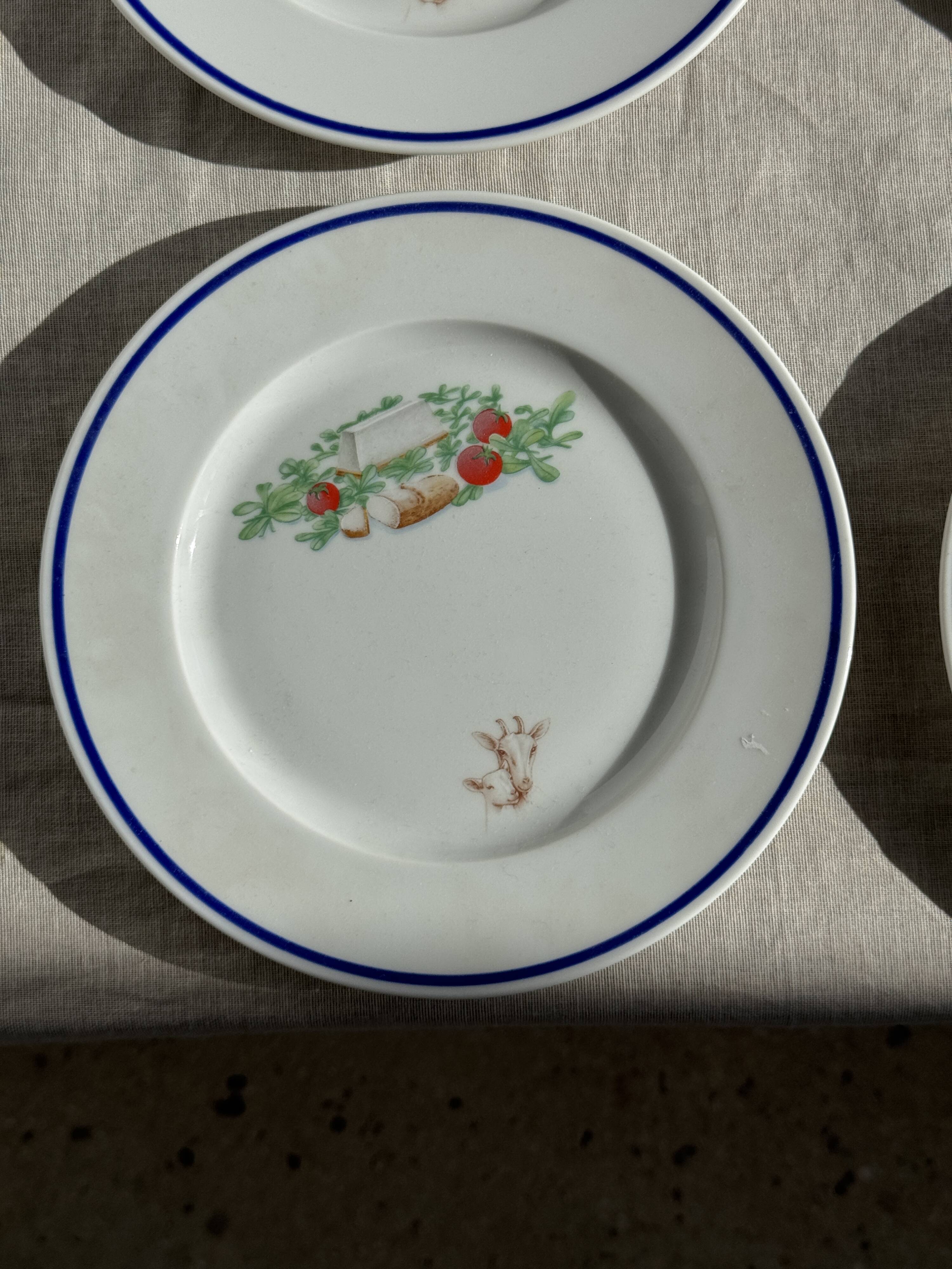 Set of 12 cheese plates France Chavroux 1990s D 21.5