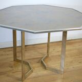 Chrome steel table and glass tray, France, circa 1970