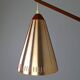 Uno & Östen Kristiansson for Luxus Vittsjö — Teak & Copper Wall Lamp, Sweden, 1960s