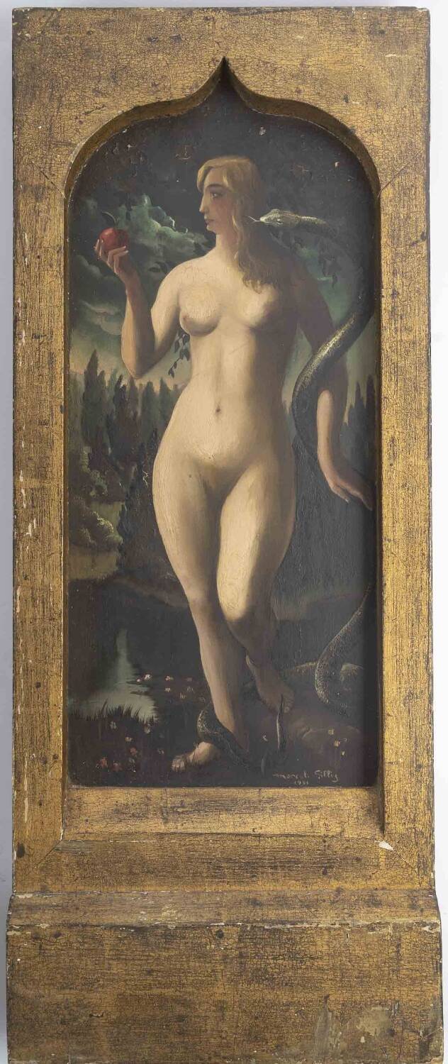 Marcel Gillis (Belgium, 20th century) Adam and Eve, 1931 Diptych