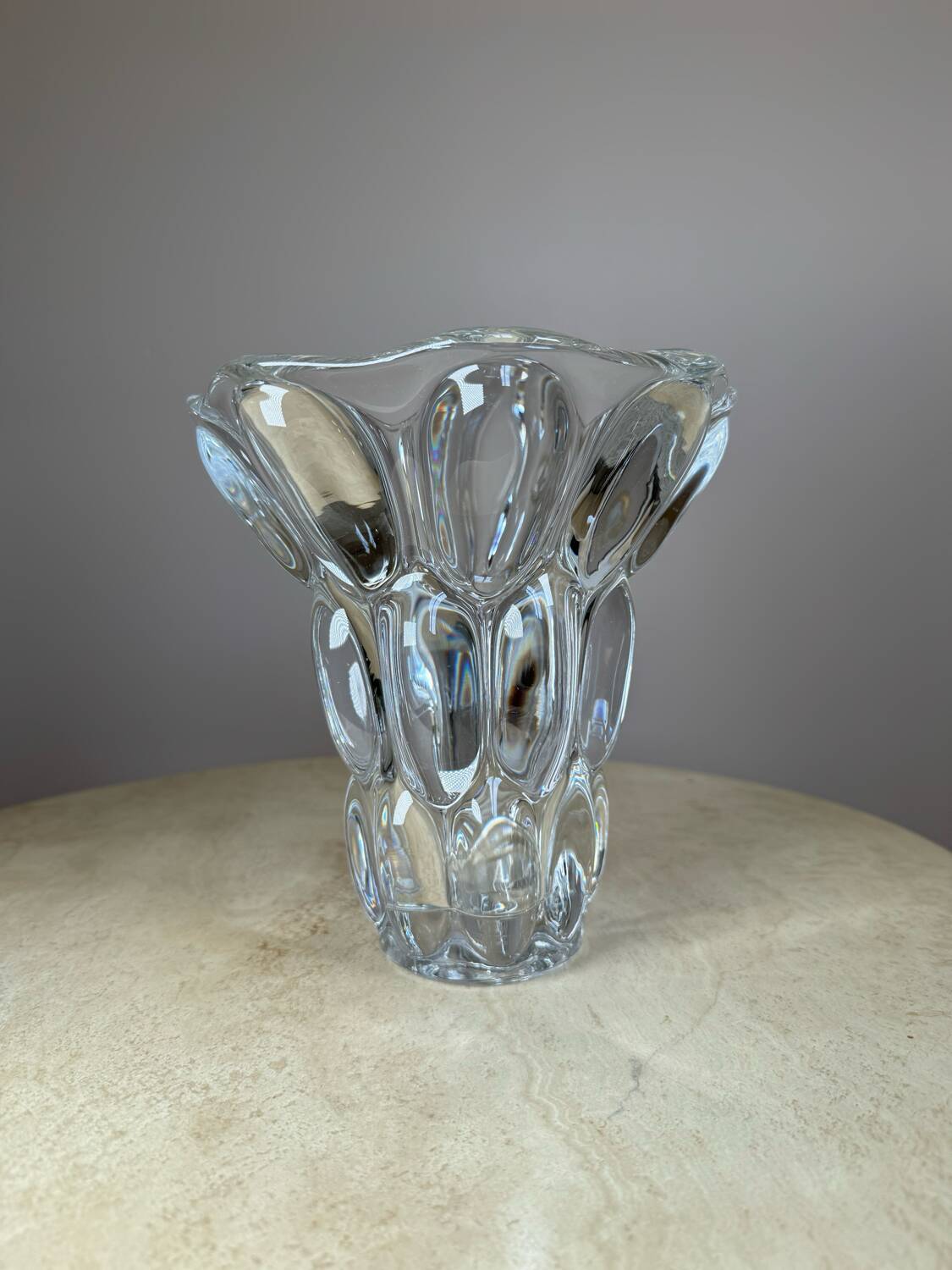 70s crystal vase