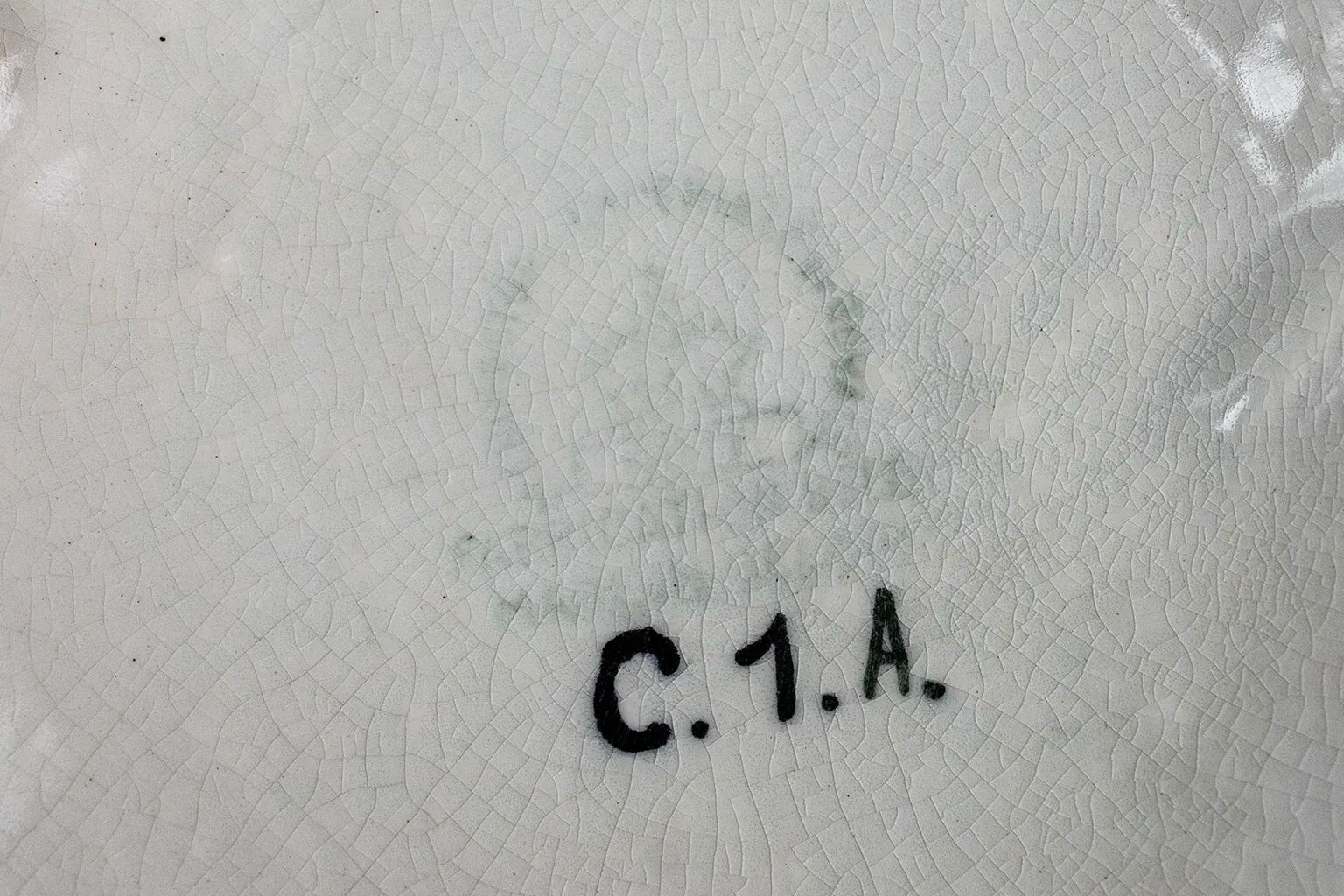 Art Deco vase from the Nimy pottery — geometric design, Belgium circa 1940.