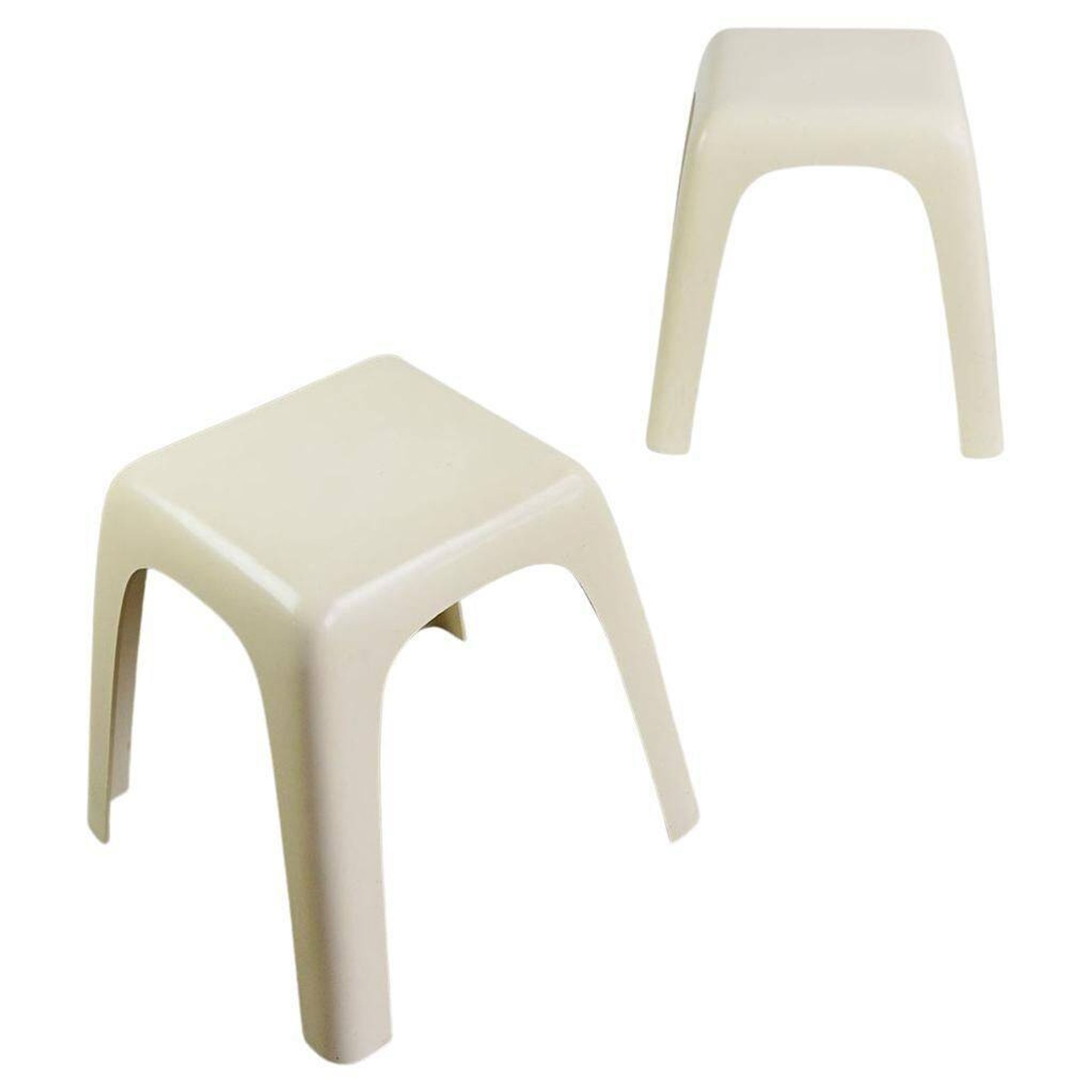 Beige plastic mid-century stools model No. by Valenti Milano Italy