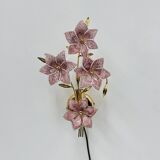Mid-century design Murano pink glass flower wall lamp, 1970s