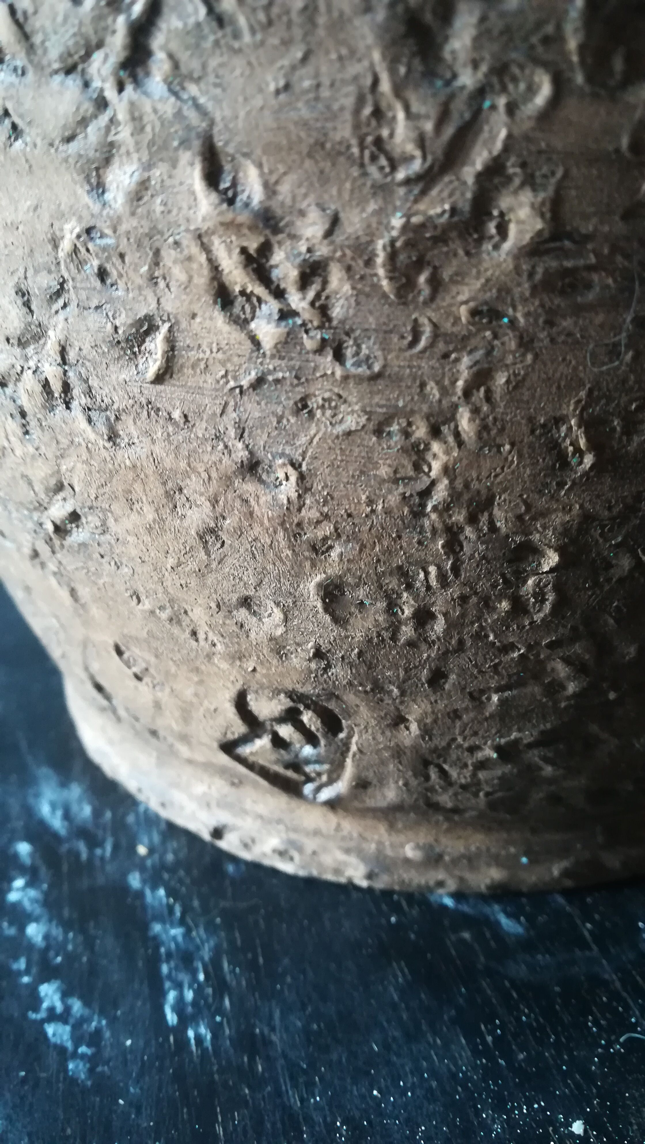 R & M of Valencia, the barn at the potters, vase with 2 handles.