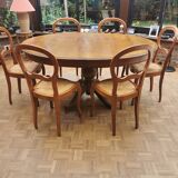 Table ovale en merisier massif et ses 6 chaises