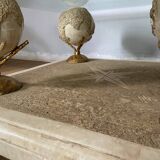 Design coffee table 70-80s in glass and alabaster