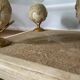 Table basse design années 70-80 en verre et albâtre