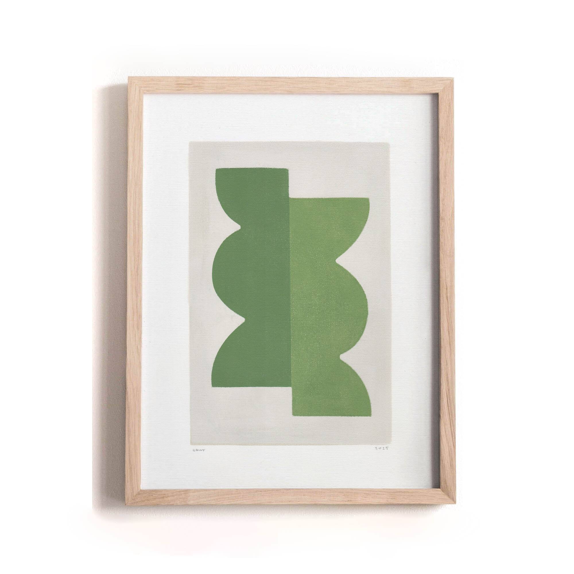 Painting on paper, abstract painting Wax b198 signed Eawy