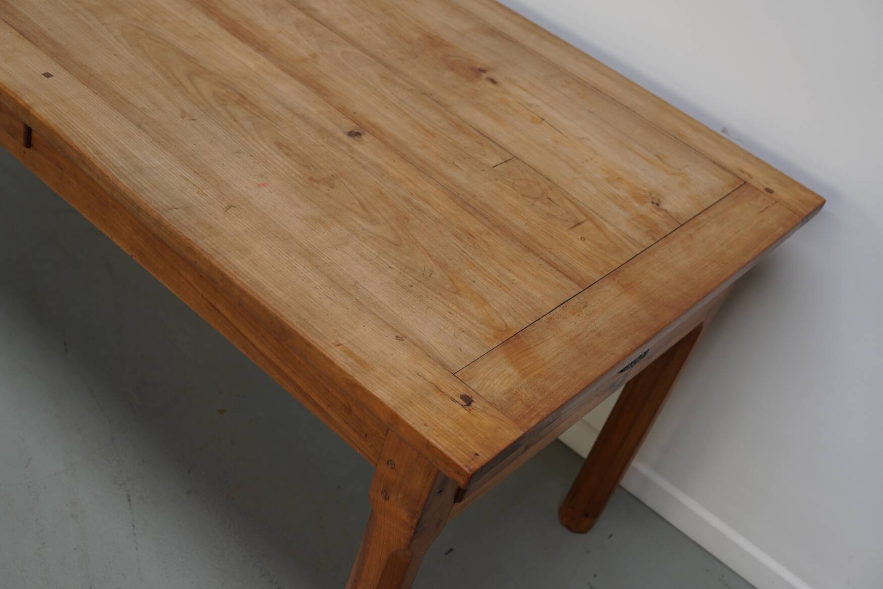 Antique Cherry French Farmhouse Dining Table, 19th Century