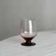 6 vintage translucent pink glasses with black stems