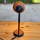 Vintage 70s desk lamp with a swan neck in terracotta and black, space age style.