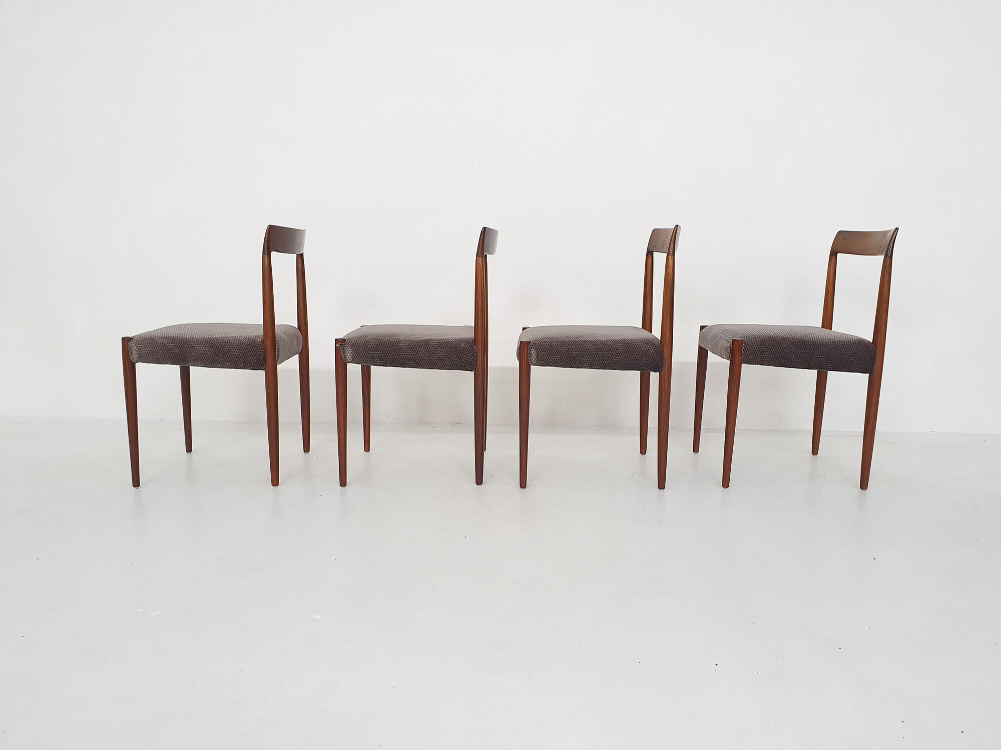Set of four rosewood dining chairs by Lubke, Germany 1960's