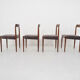 Set of four rosewood dining chairs by Lubke, Germany 1960's