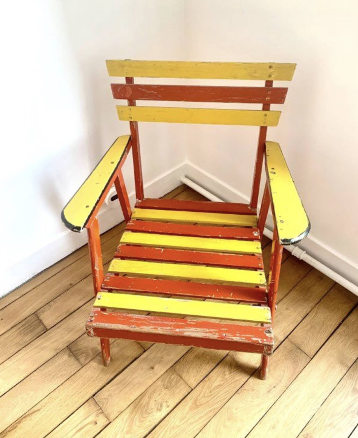 Rare vintage wooden armchair