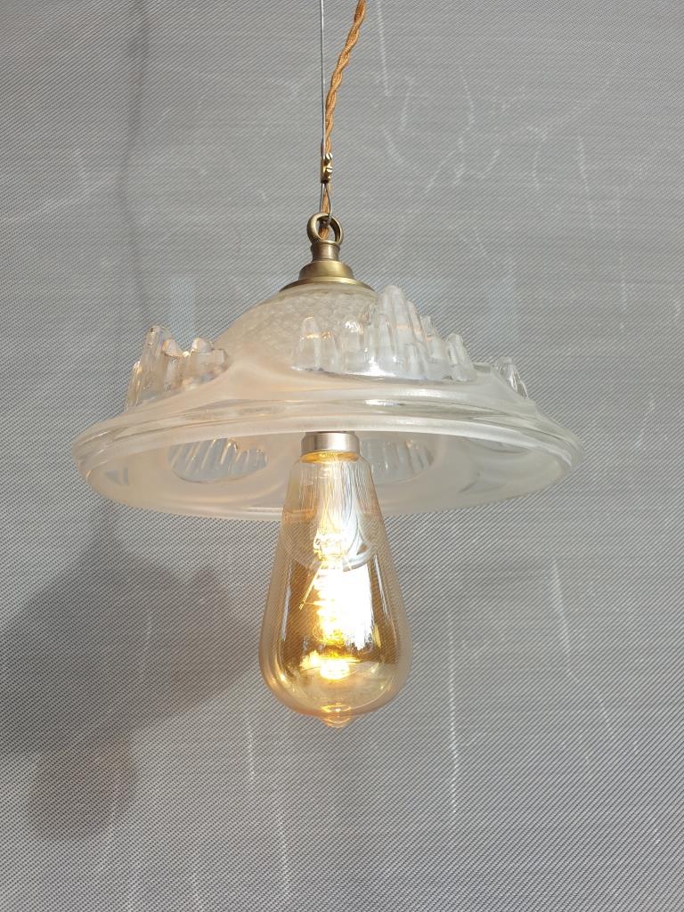 Pendant lamp glacier Ezan art deco 1930