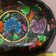 Mid-century hand-painted floral decorative tray / catchall 49 cm / 33 cm