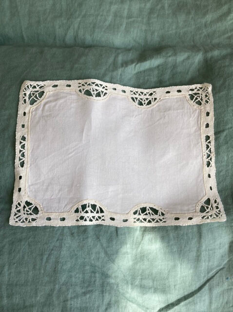 Lot of two old embroidered doilies