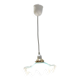 Vintage iridescent blue wavy glass suspension – flower lampshade – years lamp