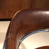 Vintage leather and chrome chair circa 1970