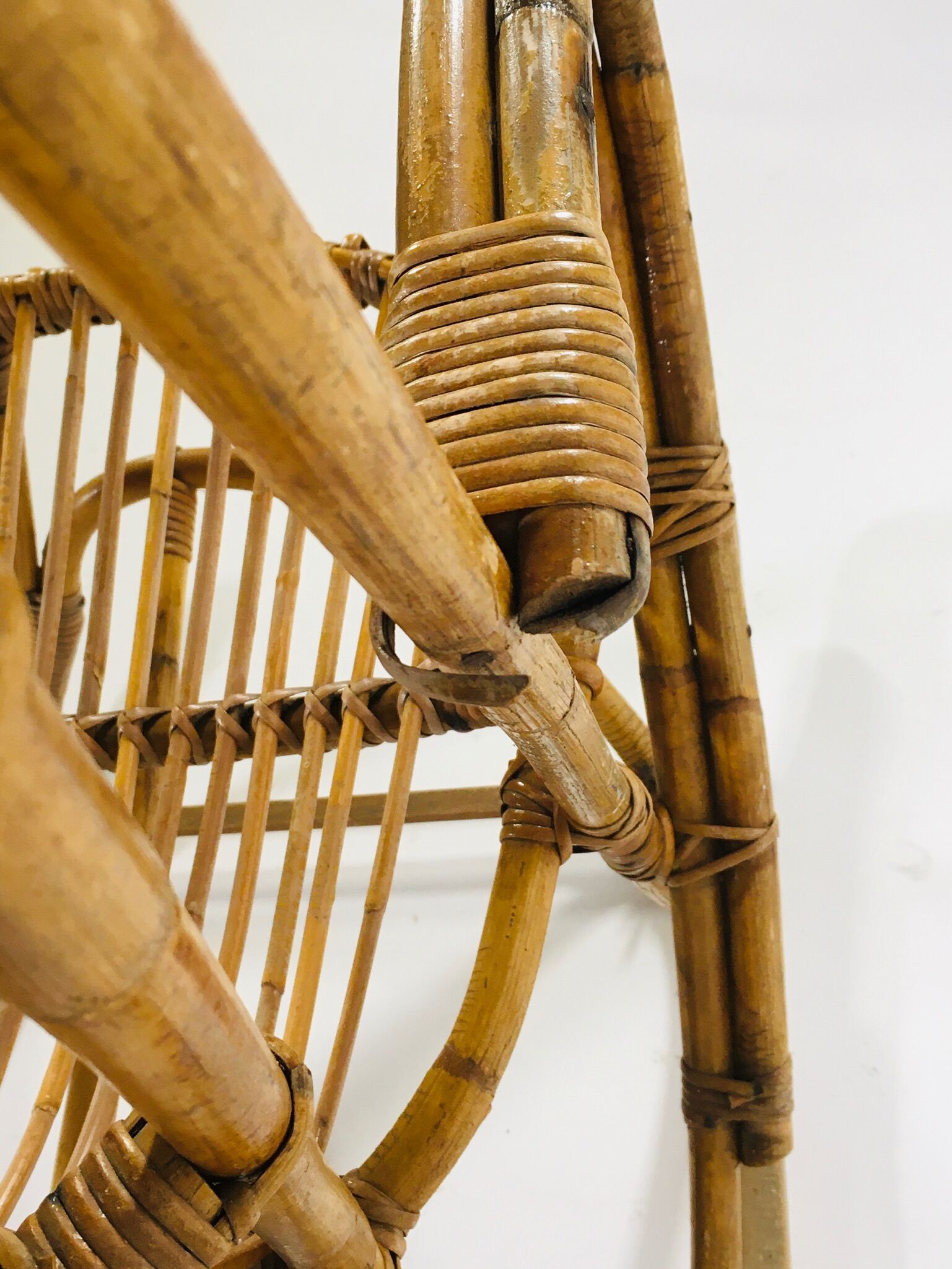 Fauteuil à bascule en bambou, France 1960