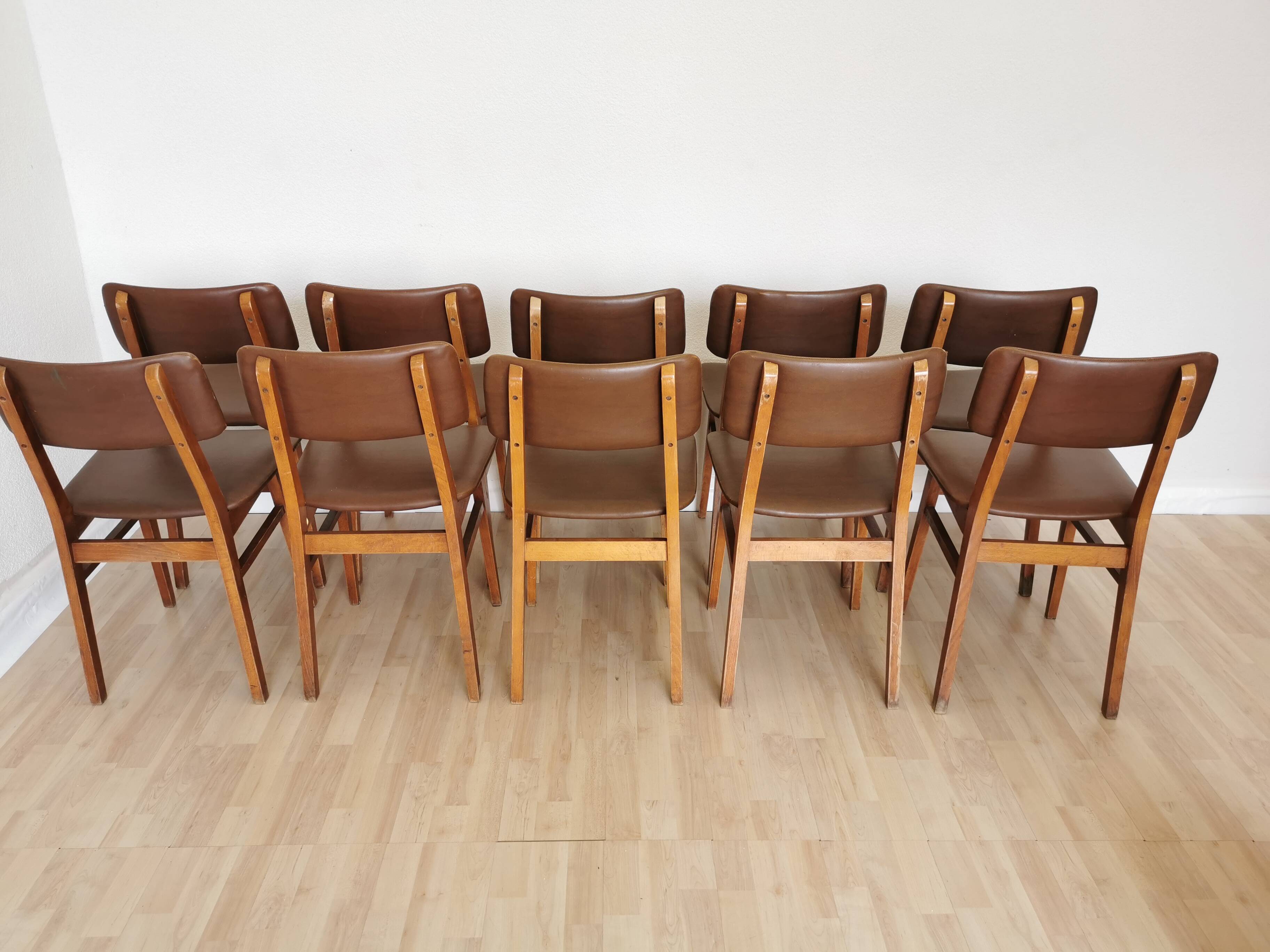 Vintage STOL Kamnik Dining Chair: 1970s Yugoslavian Mid-Century Leather Bis