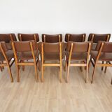 Vintage STOL Kamnik Dining Chair: 1970s Yugoslavian Mid-Century Leather Bis