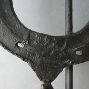 Bougeoir coq en fer forgé, brutaliste